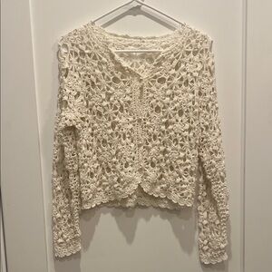 Vintage lace cardigan with pearl buttons